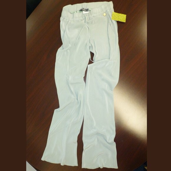 LIGHT WEIGHT 100% SILK PANTS IN SEA FOAM SZ 2 NWT - Picture 2 of 6